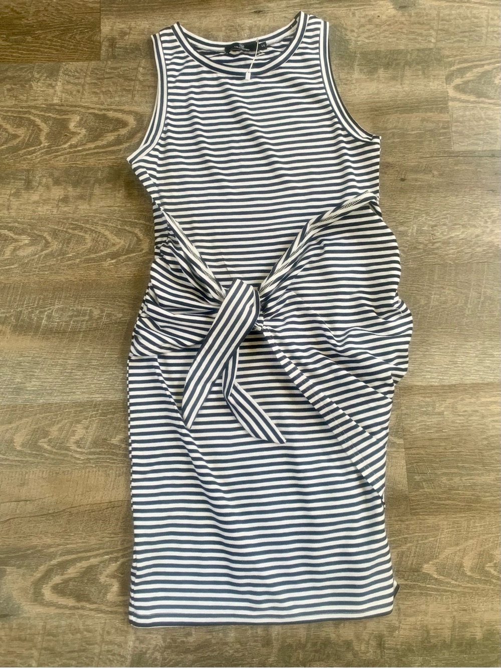 Striped Tie-Waist Tank Dress or Cover-Up  - Black  & White
